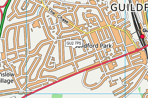 GU2 7PS map - OS VectorMap District (Ordnance Survey)