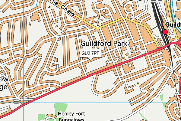 GU2 7PT map - OS VectorMap District (Ordnance Survey)