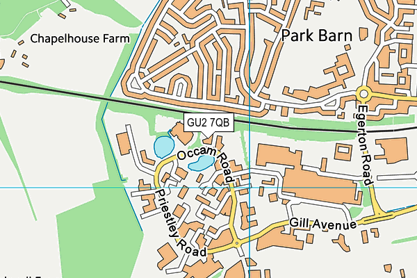 GU2 7QB map - OS VectorMap District (Ordnance Survey)