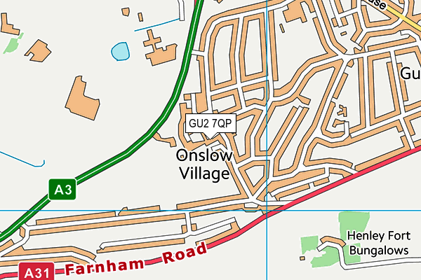 GU2 7QP map - OS VectorMap District (Ordnance Survey)