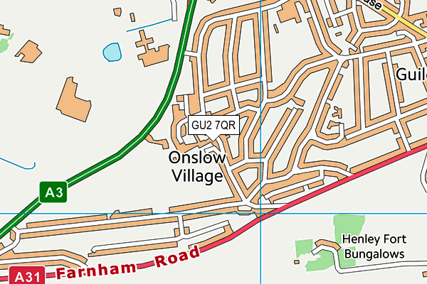 GU2 7QR map - OS VectorMap District (Ordnance Survey)