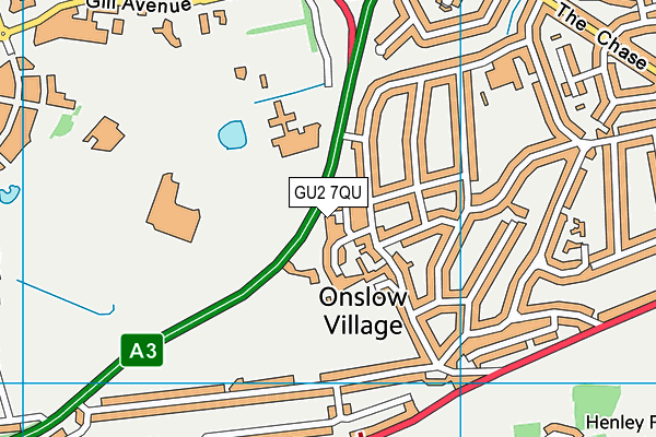 GU2 7QU map - OS VectorMap District (Ordnance Survey)