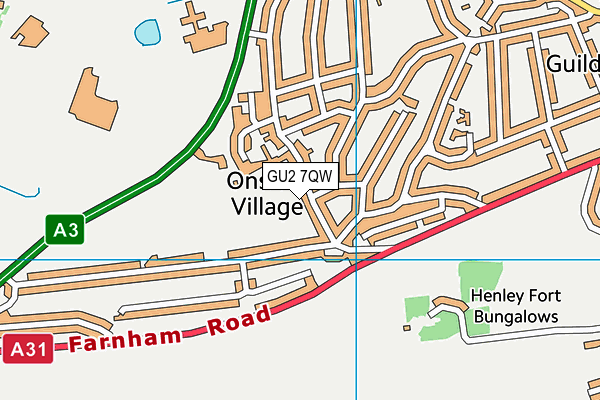 Onslow Village Recreation Ground map (GU2 7QW) - OS VectorMap District (Ordnance Survey)