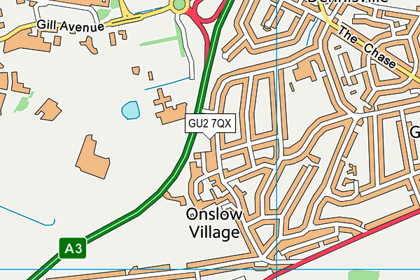GU2 7QX map - OS VectorMap District (Ordnance Survey)
