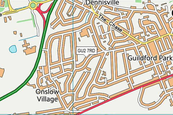 GU2 7RD map - OS VectorMap District (Ordnance Survey)