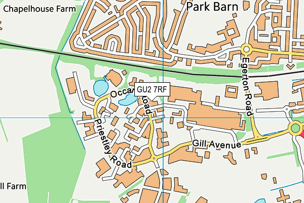 GU2 7RF map - OS VectorMap District (Ordnance Survey)