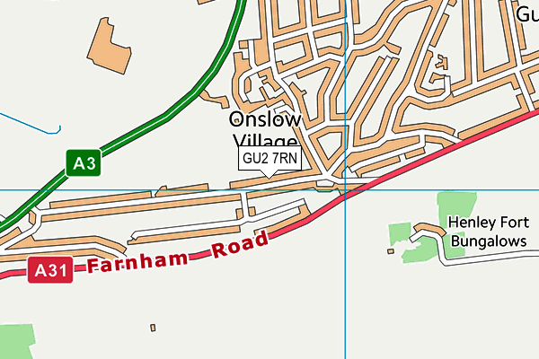 GU2 7RN map - OS VectorMap District (Ordnance Survey)