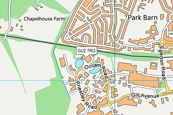 GU2 7RQ map - OS VectorMap District (Ordnance Survey)
