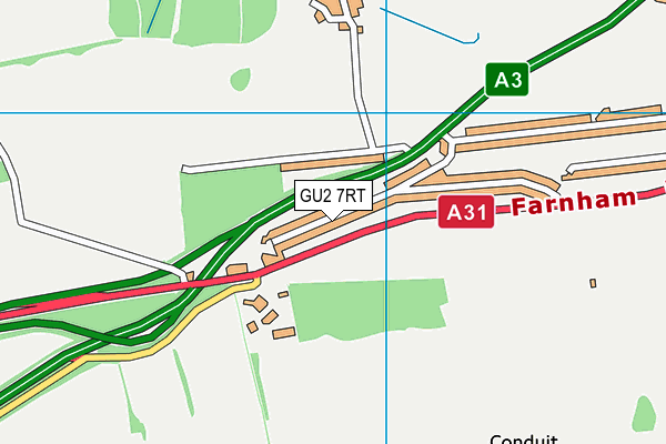 GU2 7RT map - OS VectorMap District (Ordnance Survey)