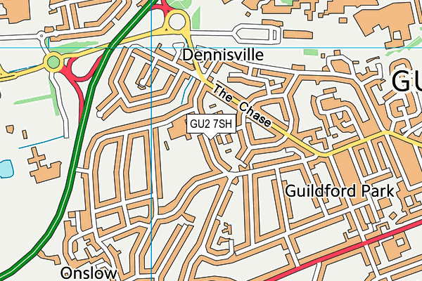 GU2 7SH map - OS VectorMap District (Ordnance Survey)