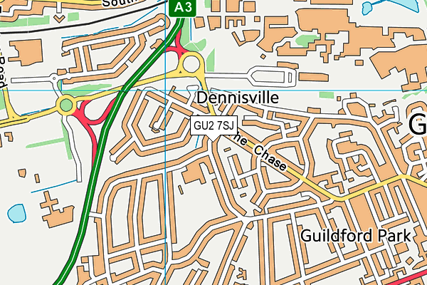 GU2 7SJ map - OS VectorMap District (Ordnance Survey)