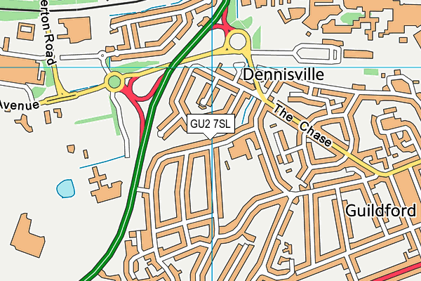 GU2 7SL map - OS VectorMap District (Ordnance Survey)