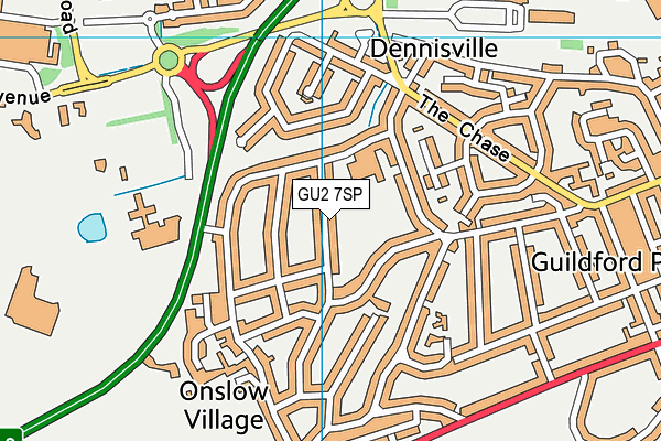 GU2 7SP map - OS VectorMap District (Ordnance Survey)