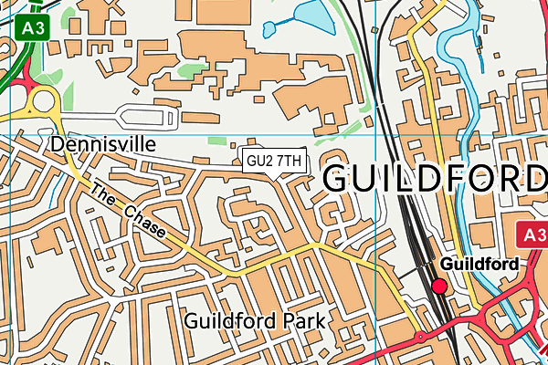 GU2 7TH map - OS VectorMap District (Ordnance Survey)
