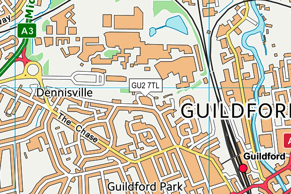 GU2 7TL map - OS VectorMap District (Ordnance Survey)