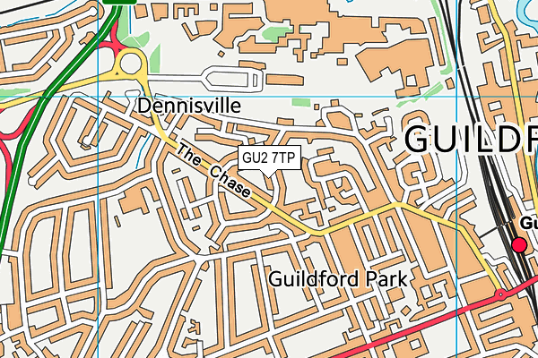 GU2 7TP map - OS VectorMap District (Ordnance Survey)