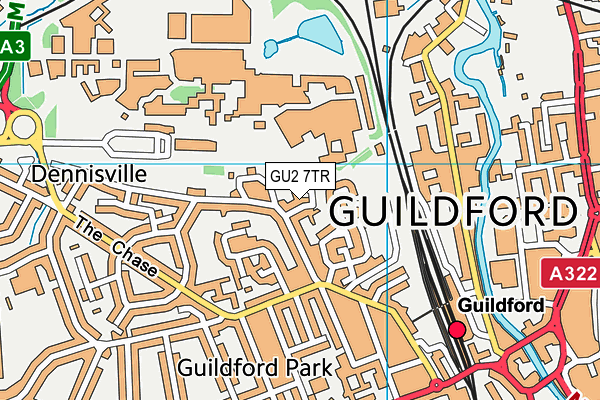 GU2 7TR map - OS VectorMap District (Ordnance Survey)