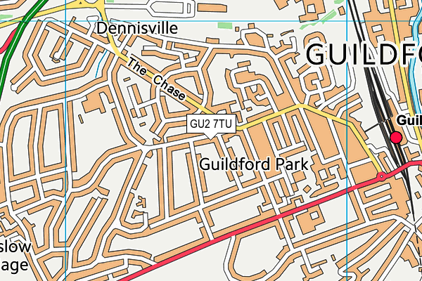 GU2 7TU map - OS VectorMap District (Ordnance Survey)