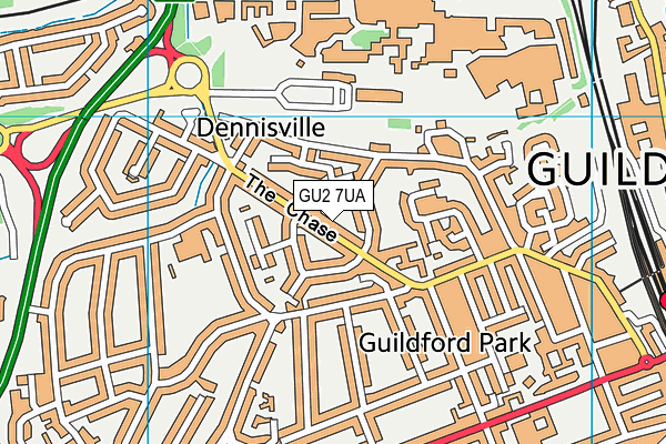 GU2 7UA map - OS VectorMap District (Ordnance Survey)