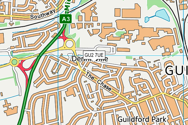 GU2 7UE map - OS VectorMap District (Ordnance Survey)