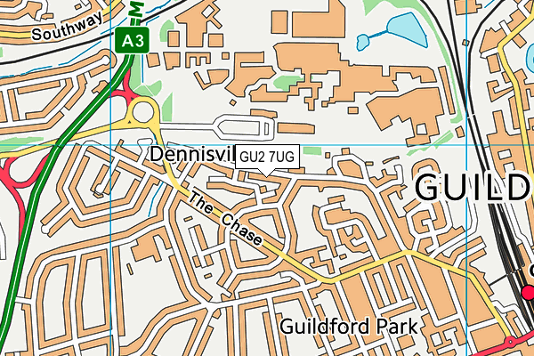 GU2 7UG map - OS VectorMap District (Ordnance Survey)