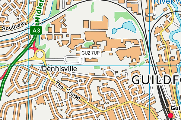 GU2 7UP map - OS VectorMap District (Ordnance Survey)