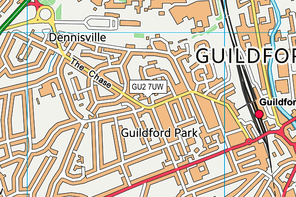 GU2 7UW map - OS VectorMap District (Ordnance Survey)