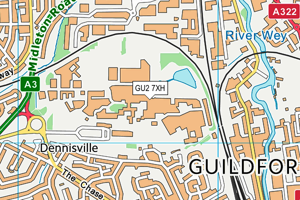 Unisport - Sports Centre (Closed) map (GU2 7XH) - OS VectorMap District (Ordnance Survey)