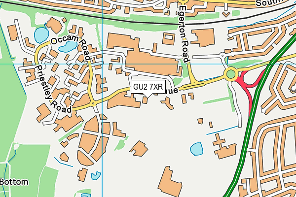 GU2 7XR map - OS VectorMap District (Ordnance Survey)