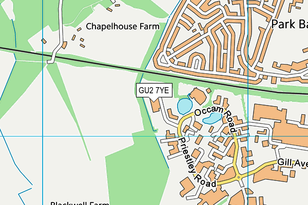 Map of SURREY SATELLITE TECHNOLOGY LIMITED at district scale