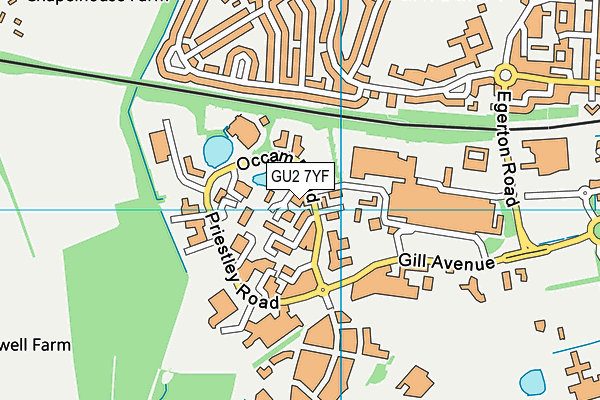 GU2 7YF map - OS VectorMap District (Ordnance Survey)