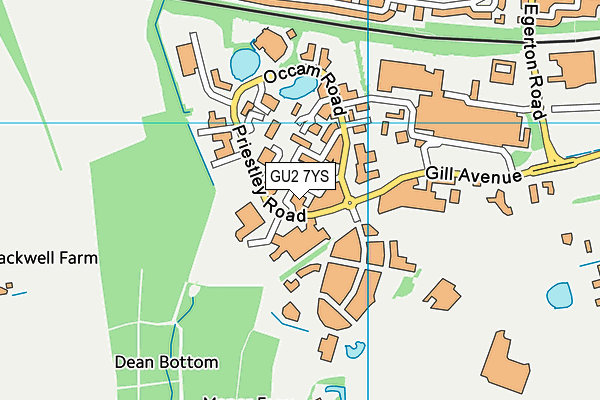 GU2 7YS map - OS VectorMap District (Ordnance Survey)
