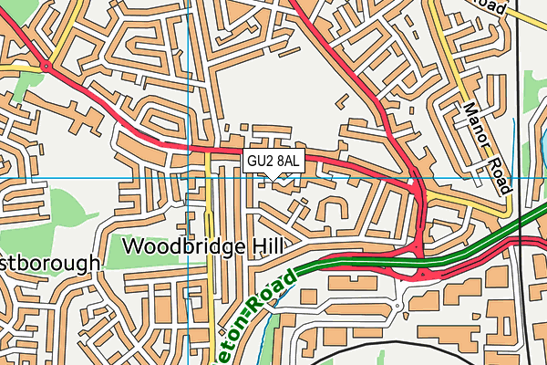 GU2 8AL map - OS VectorMap District (Ordnance Survey)