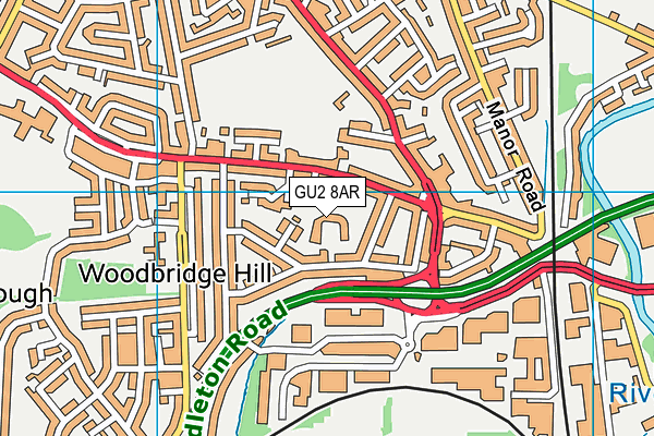 GU2 8AR map - OS VectorMap District (Ordnance Survey)