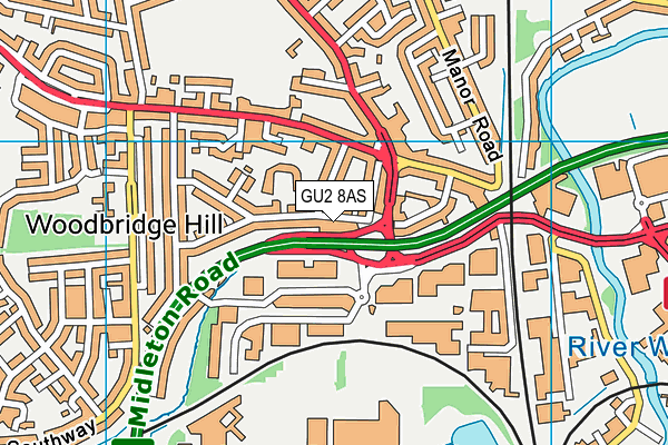 GU2 8AS map - OS VectorMap District (Ordnance Survey)