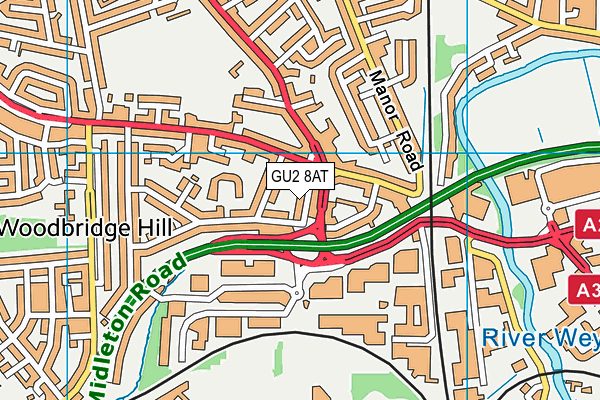 GU2 8AT map - OS VectorMap District (Ordnance Survey)