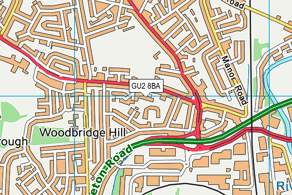 GU2 8BA map - OS VectorMap District (Ordnance Survey)