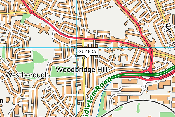 GU2 8DA map - OS VectorMap District (Ordnance Survey)
