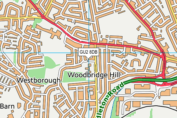 GU2 8DB map - OS VectorMap District (Ordnance Survey)
