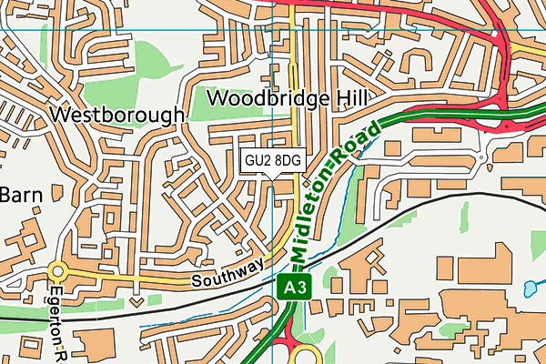 GU2 8DG map - OS VectorMap District (Ordnance Survey)