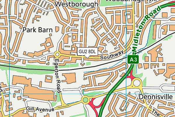 GU2 8DL map - OS VectorMap District (Ordnance Survey)