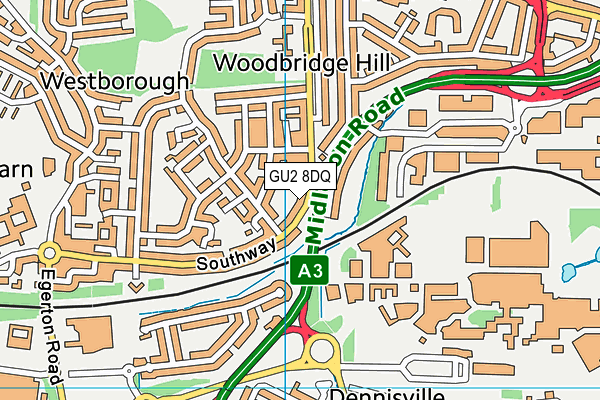 GU2 8DQ map - OS VectorMap District (Ordnance Survey)