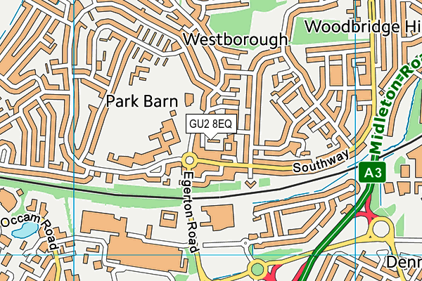 GU2 8EQ map - OS VectorMap District (Ordnance Survey)