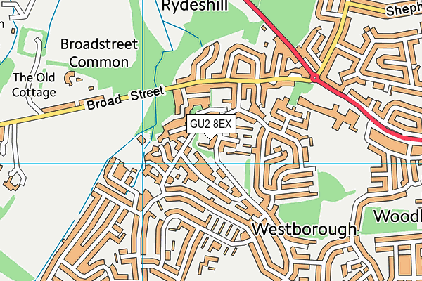 GU2 8EX map - OS VectorMap District (Ordnance Survey)