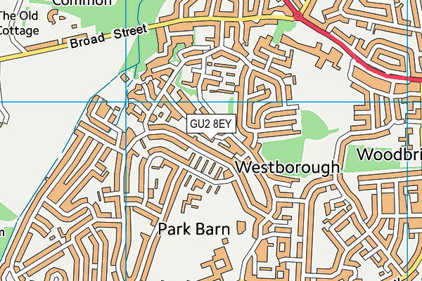 GU2 8EY map - OS VectorMap District (Ordnance Survey)