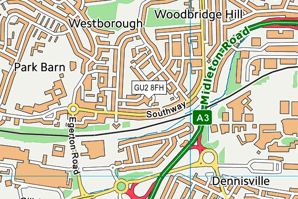 GU2 8FH map - OS VectorMap District (Ordnance Survey)