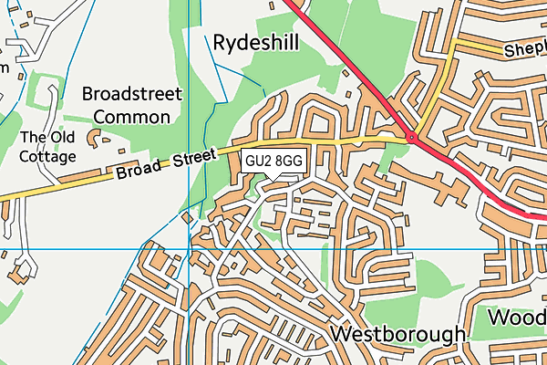 GU2 8GG map - OS VectorMap District (Ordnance Survey)