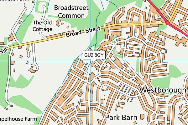 GU2 8GY map - OS VectorMap District (Ordnance Survey)