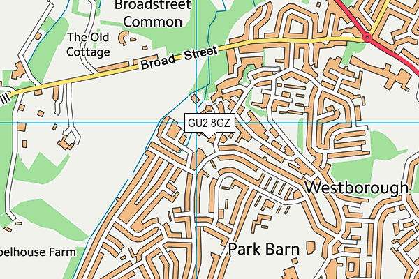 GU2 8GZ map - OS VectorMap District (Ordnance Survey)