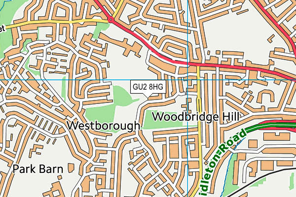 GU2 8HG map - OS VectorMap District (Ordnance Survey)